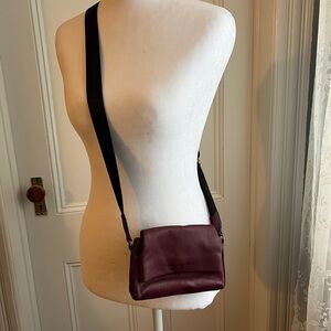 Aimee Kestebberg Broadway Mini Leather Burgundy Crossbody Bag
